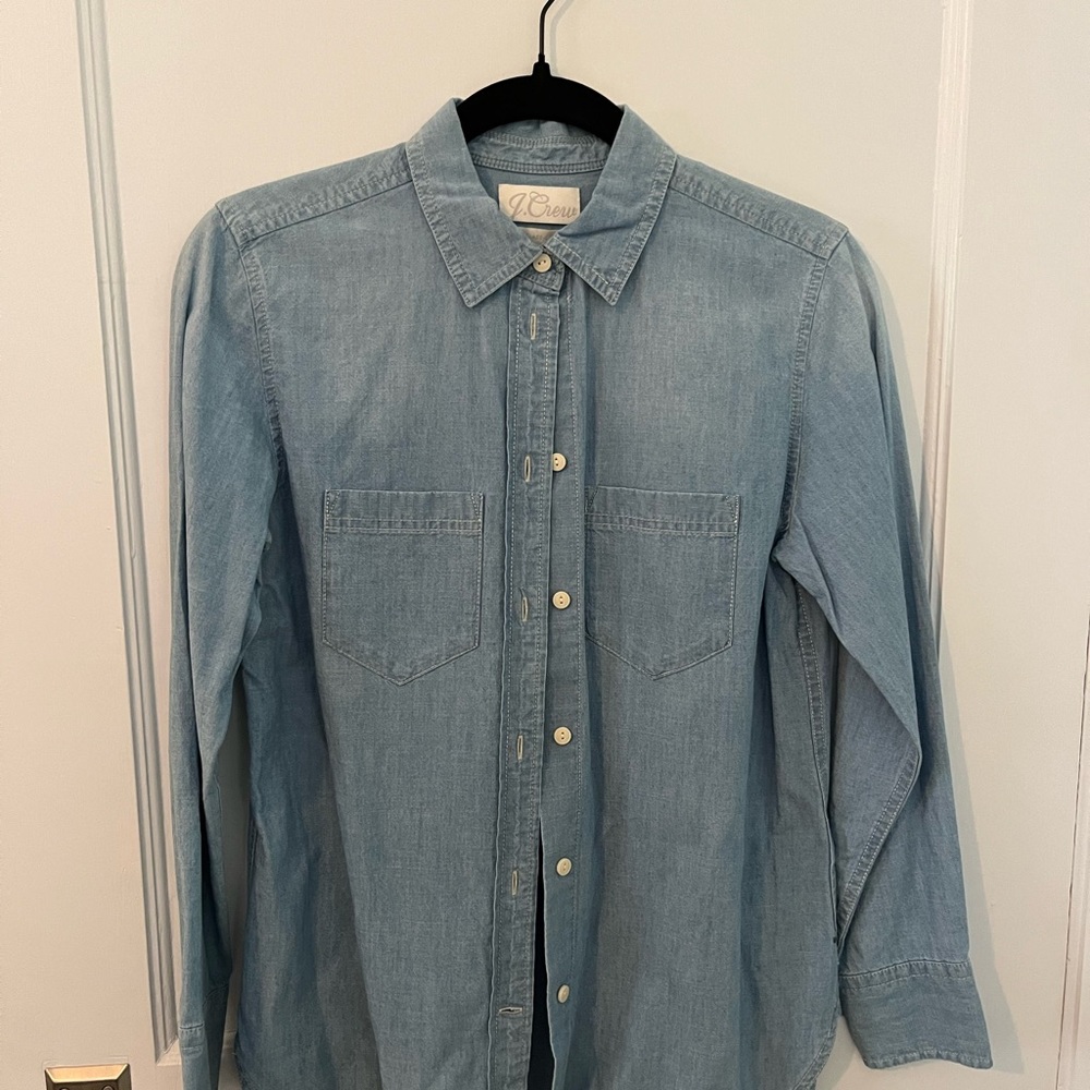 J. Crew Women's Light Blue Selvedge Chambray Shirt